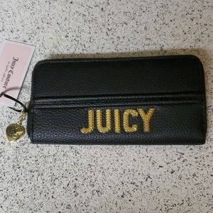 New Juicy Couture Black Leather Wallet NWT